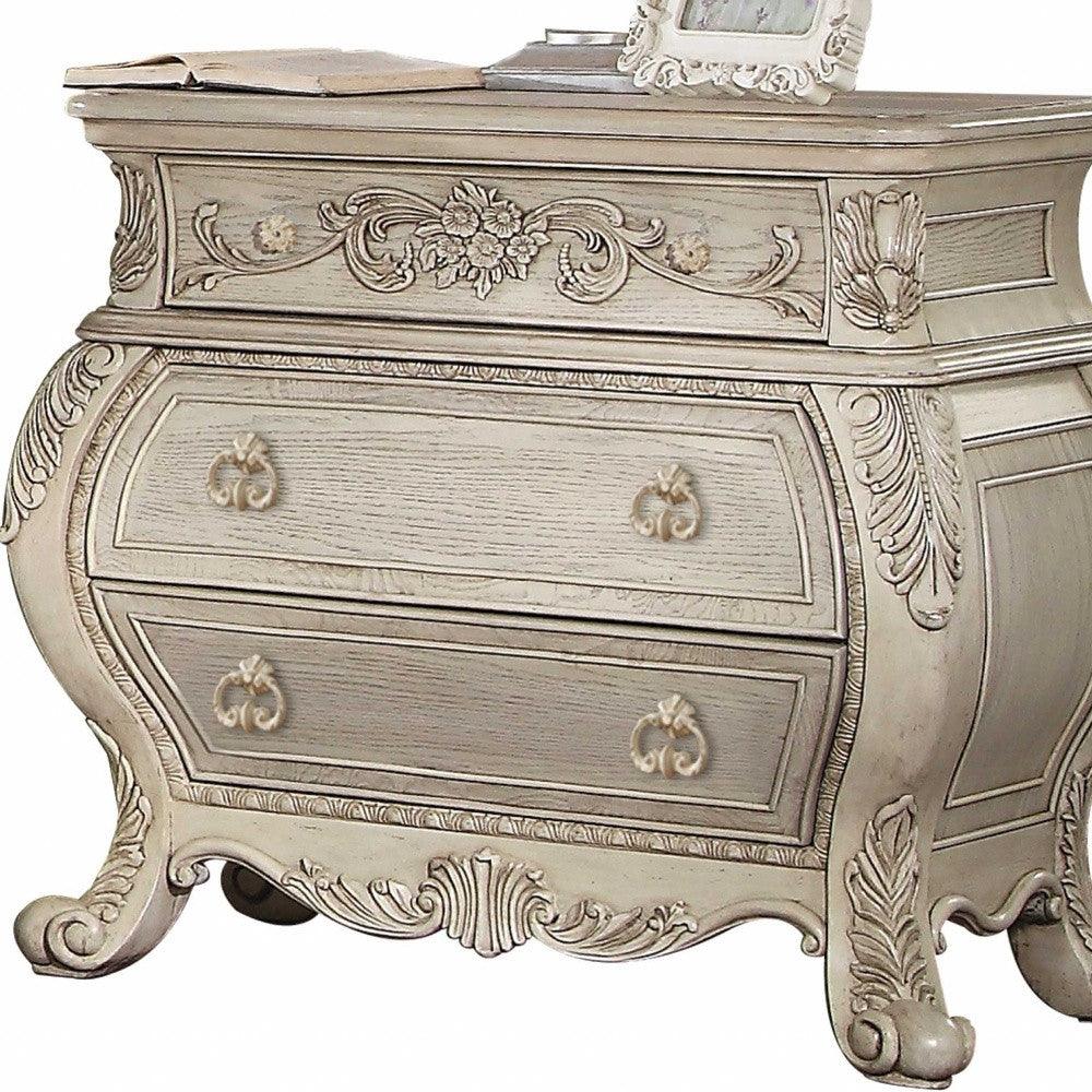 24" Platinum Two Drawers Nightstand - FurniFindUSA