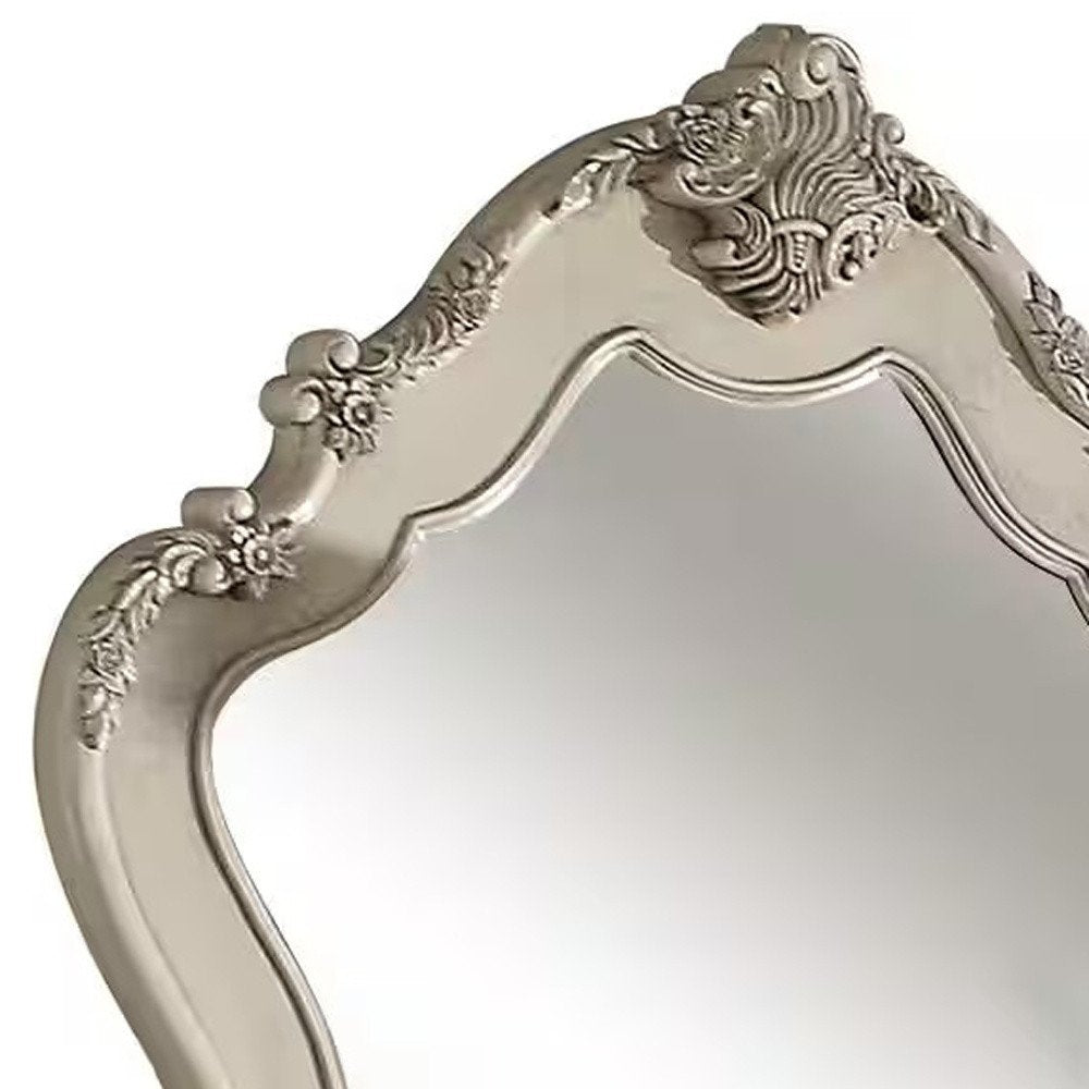 48" White Abstract Wood Framed Mounted Dresser Mirror HomeRoots