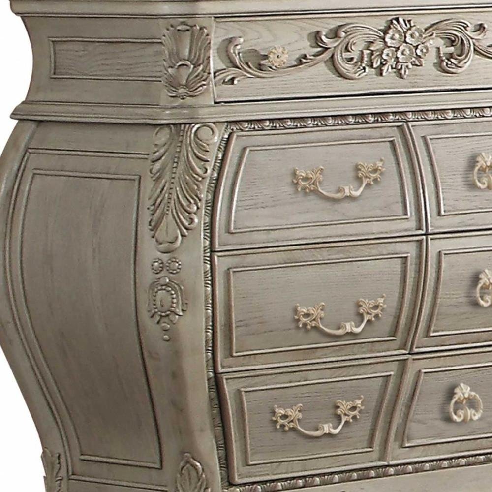 73" Off White Solid Wood Nine Drawer Double Dresser HomeRoots
