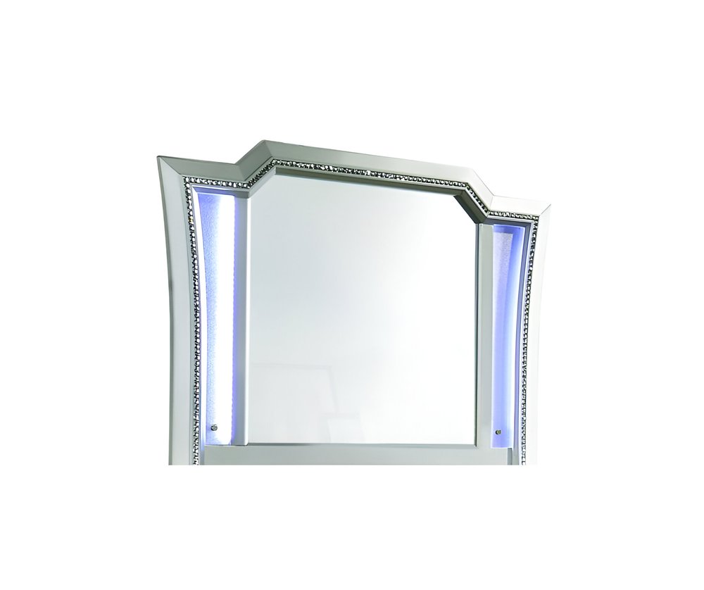 38" Champagne Abstract Wood Framed Mounted Dresser Mirror HomeRoots