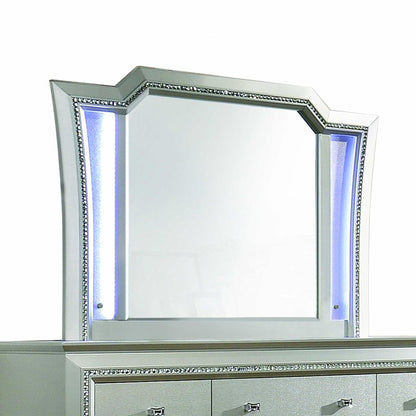38" Champagne Abstract Wood Framed Mounted Dresser Mirror HomeRoots