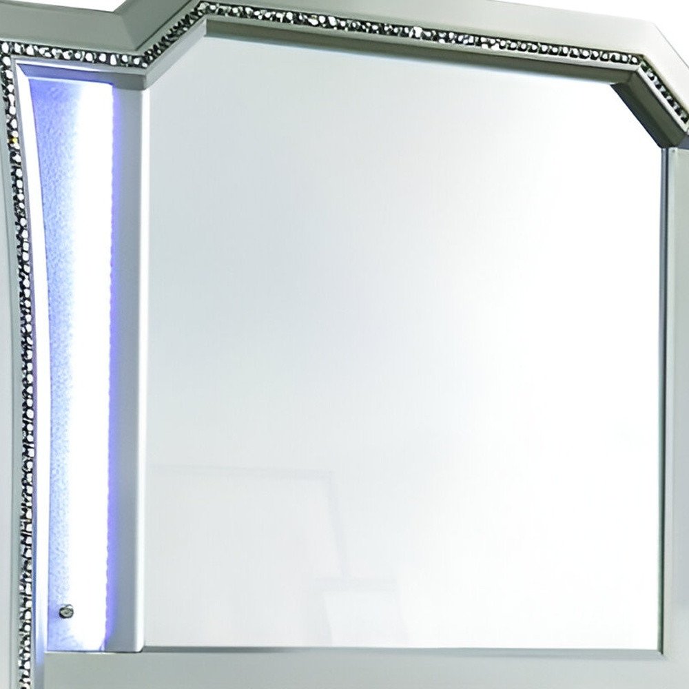 38" Champagne Abstract Wood Framed Mounted Dresser Mirror HomeRoots