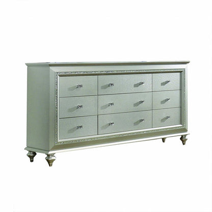 18" Champagne Wood Five Drawer Dresser HomeRoots