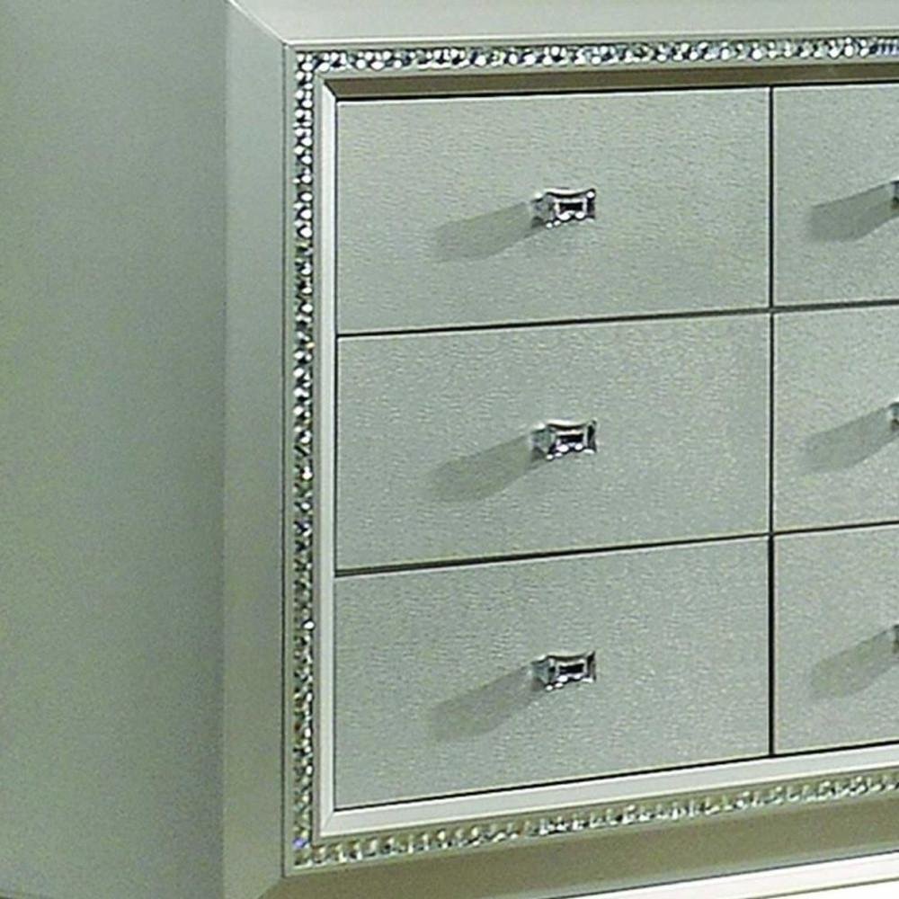 18" Champagne Wood Five Drawer Dresser HomeRoots