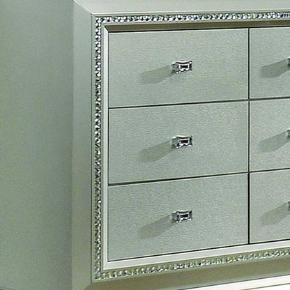 18" Champagne Wood Five Drawer Dresser HomeRoots