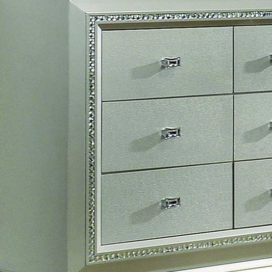 18" Champagne Wood Five Drawer Dresser HomeRoots
