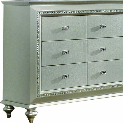 18" Champagne Wood Five Drawer Dresser HomeRoots