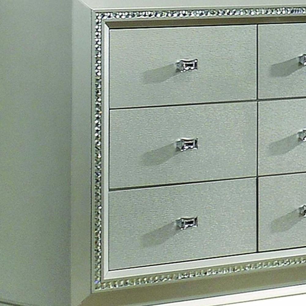 18" Champagne Wood Five Drawer Dresser HomeRoots