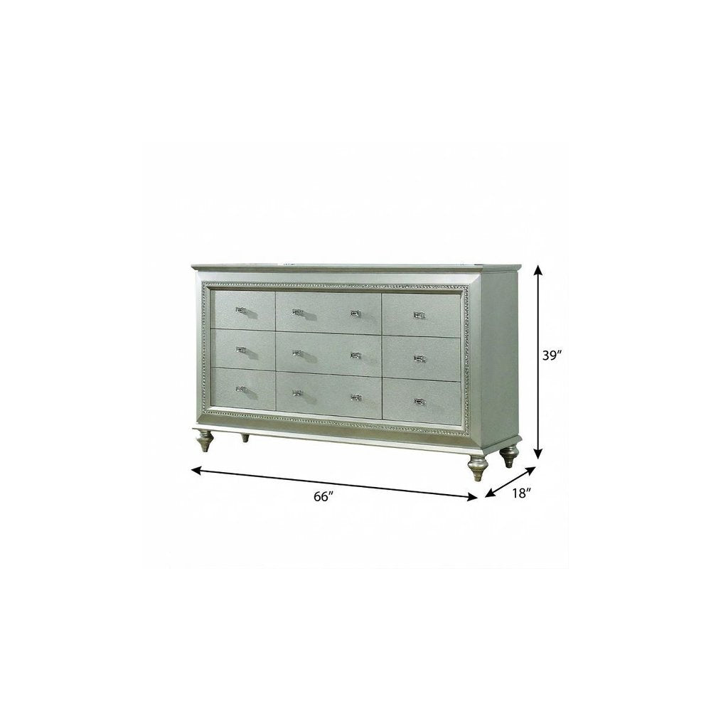 18" Champagne Wood Five Drawer Dresser HomeRoots