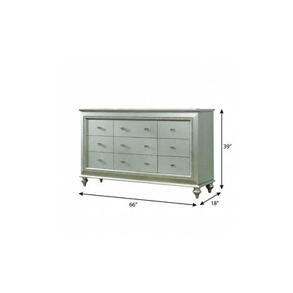 18" Champagne Wood Five Drawer Dresser HomeRoots
