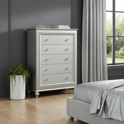 66" Champagne Solid Wood Nine Drawer Double Dresser HomeRoots