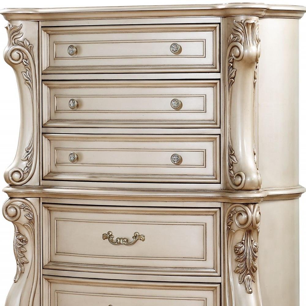 72" Beige Solid Wood Six Drawer Double Dresser HomeRoots