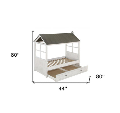 Twin White Two Drawers Bed HomeRoots
