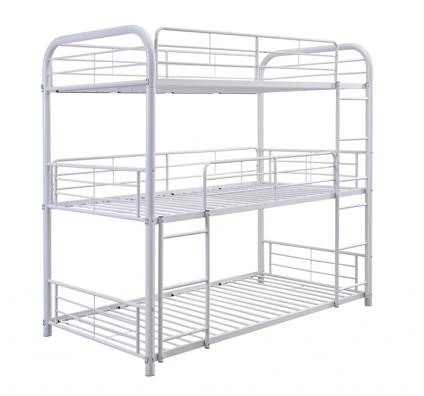 42" X 79" X 74" Gunmetal Metal Triple Bunk Bed - Twin - FurniFindUSA