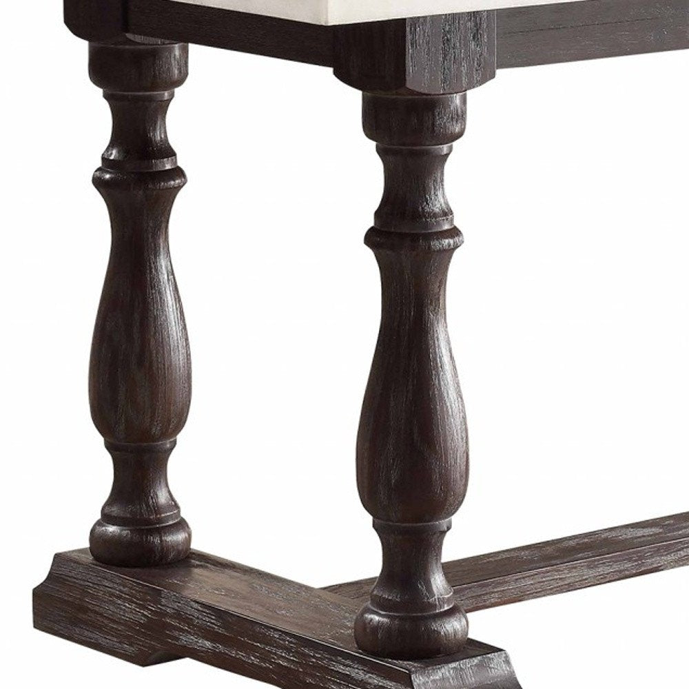 72" White and Gray Marble And Solid Wood Trestle Base Dining Table HomeRoots