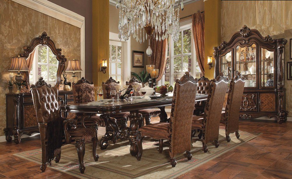 Set of Two Brown Upholstered Faux Leather Queen Anne Back Dining Side Chairs HomeRoots