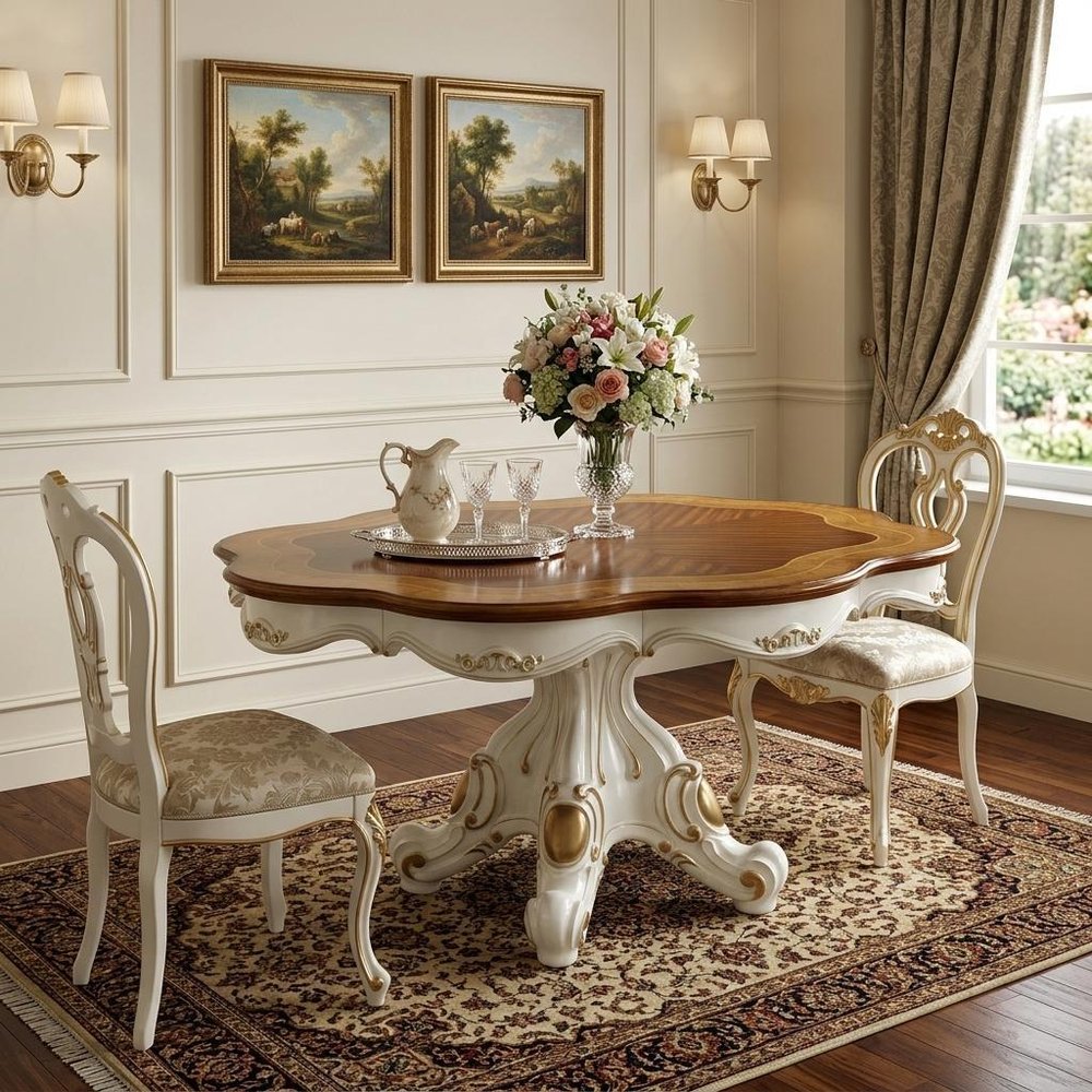 62" Brown And White Oval Solid Wood Pedestal Base Dining Table HomeRoots