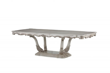 44" Off White Solid Wood Pedestal Base Dining Table HomeRoots