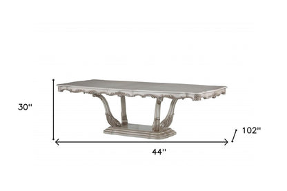 44" Off White Solid Wood Pedestal Base Dining Table HomeRoots
