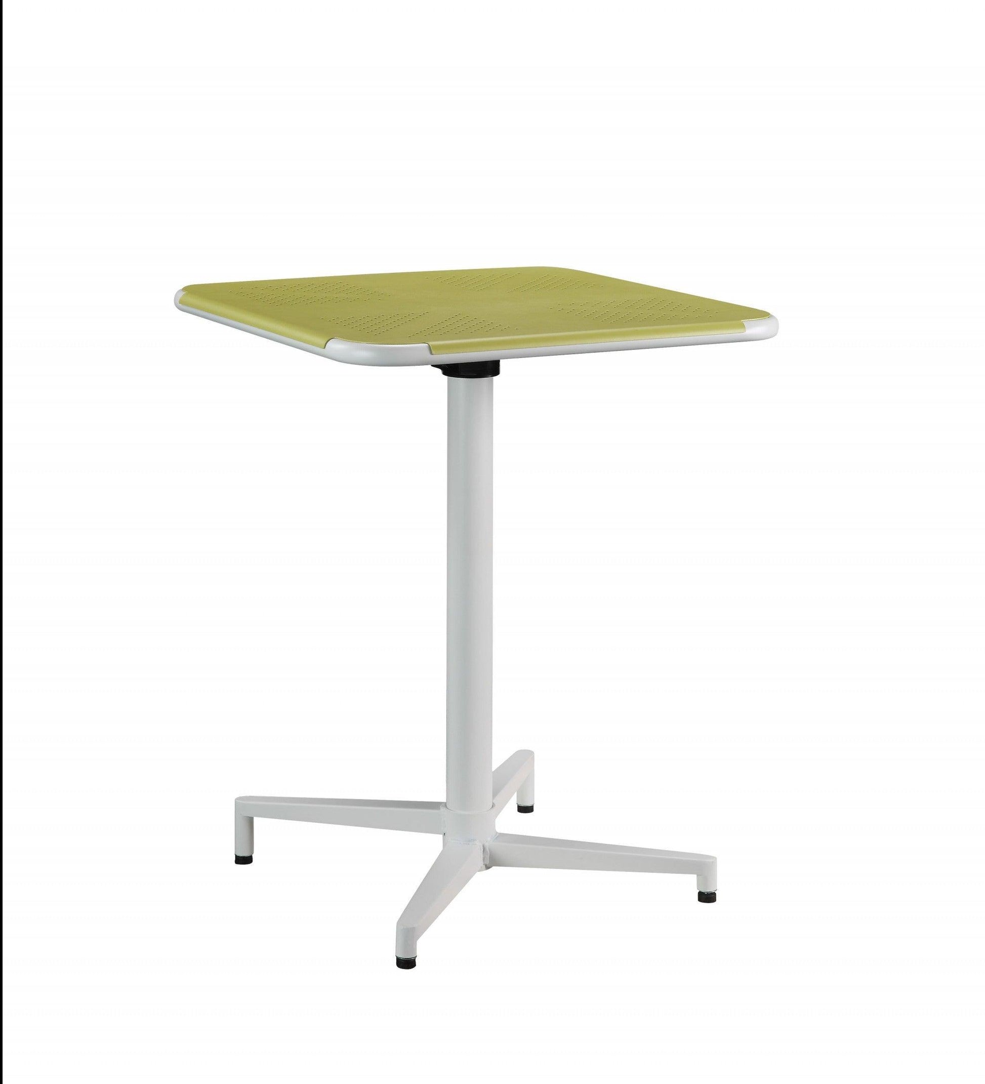 24" X 24" X 30" Yellow White Metal Folding Table - FurniFindUSA
