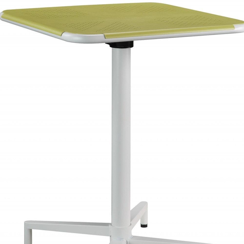 24" X 24" X 30" Yellow White Metal Folding Table - FurniFindUSA