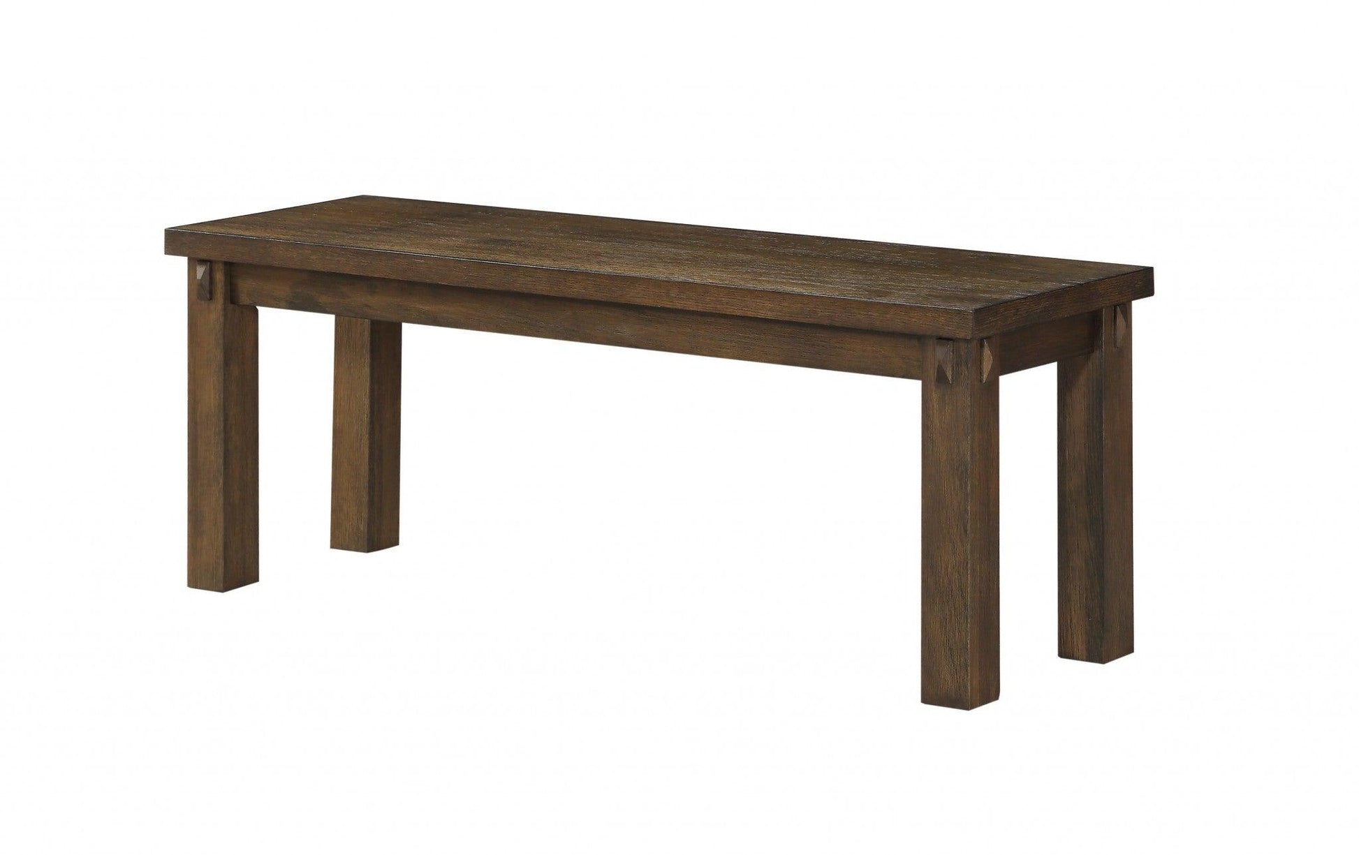 15" X 48" X 18" Dark Oak Wood Bench - FurniFindUSA