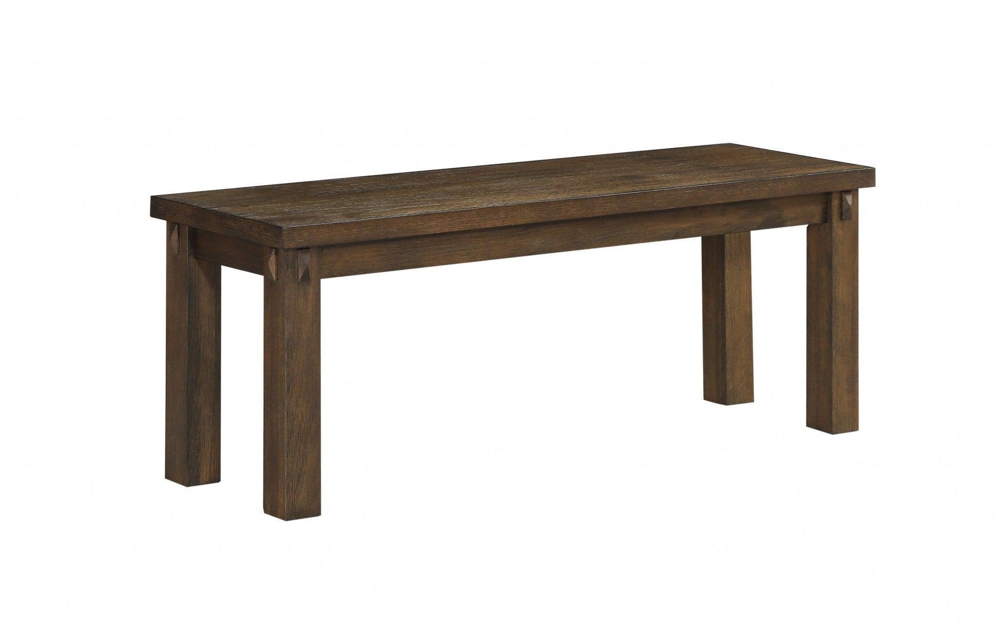 15" X 48" X 18" Dark Oak Wood Bench - FurniFindUSA