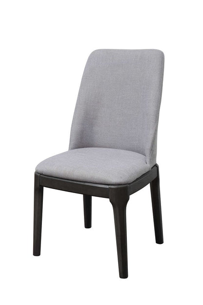 Set of Two Light Gray And Gray Upholstered Linen Dining Side Chairs HomeRoots