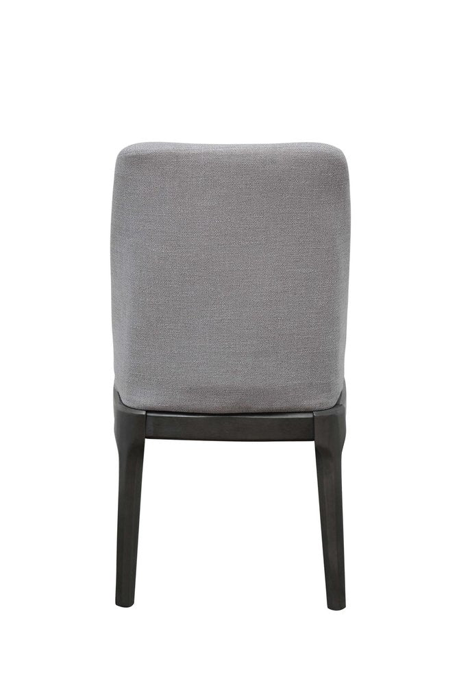 Set of Two Light Gray And Gray Upholstered Linen Dining Side Chairs HomeRoots