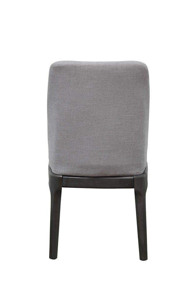Set of Two Light Gray And Gray Upholstered Linen Dining Side Chairs HomeRoots