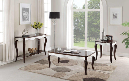 17" X 48" X 30" Walnut White Wood Sofa Table - FurniFindUSA