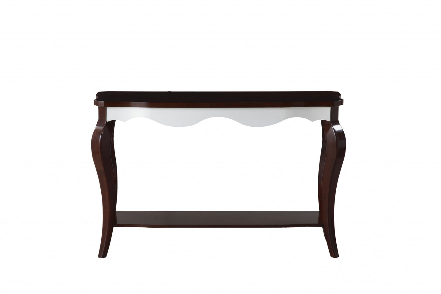 17" X 48" X 30" Walnut White Wood Sofa Table - FurniFindUSA