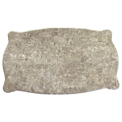 57" Beige Genuine Marble And Solid Wood Coffee Table HomeRoots