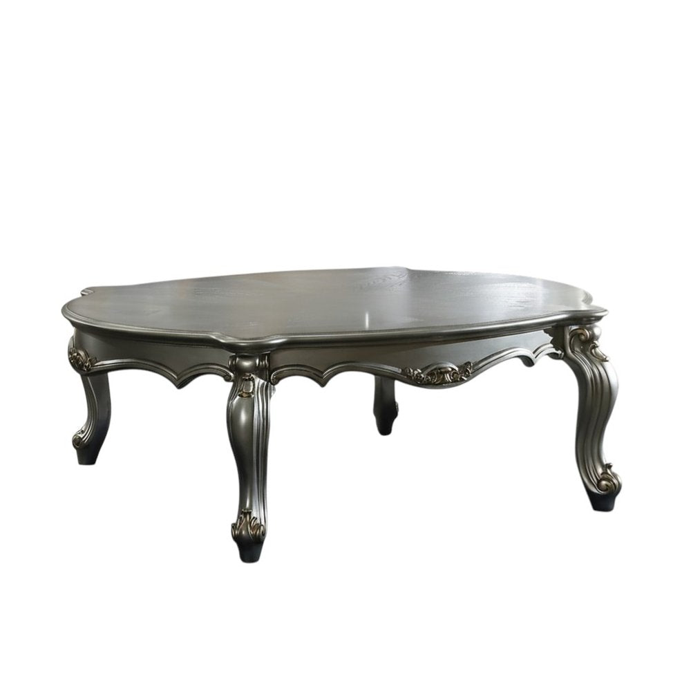 36" White Resin And Wood Coffee Table With Shelf HomeRoots
