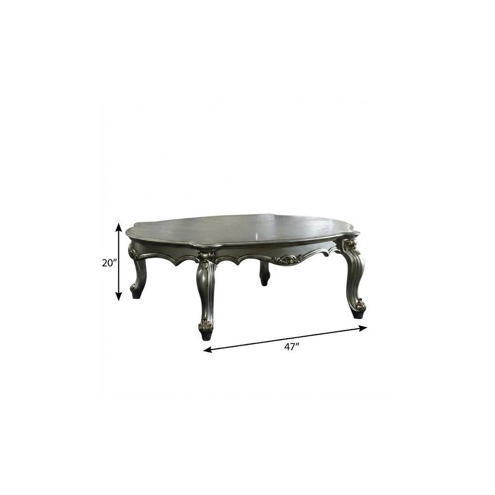 36" White Resin And Wood Coffee Table With Shelf HomeRoots