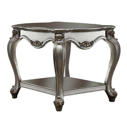 24" Gray Solid Wood End Table With Shelf HomeRoots