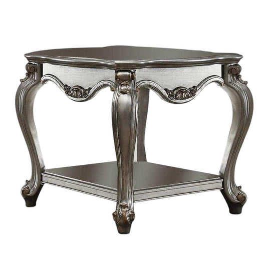 24" Gray Solid Wood End Table With Shelf HomeRoots