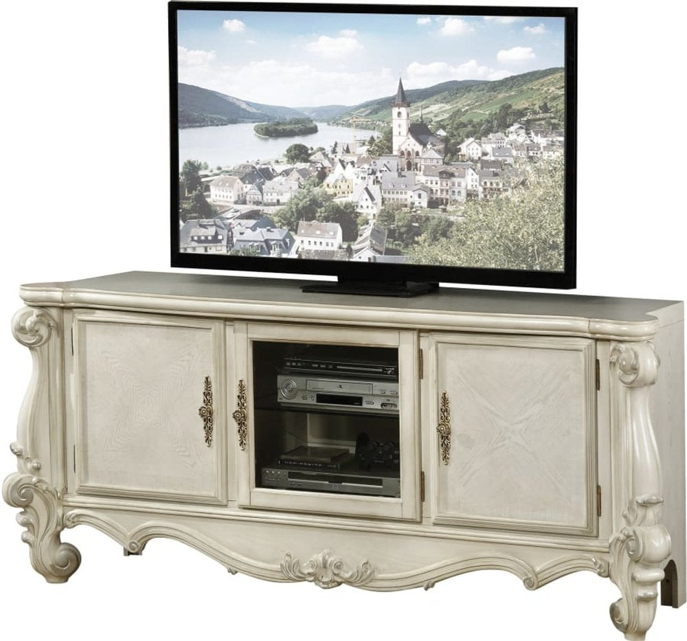 79" Brown Wood And Glass Carved Scrollwork Entertainment Center HomeRoots
