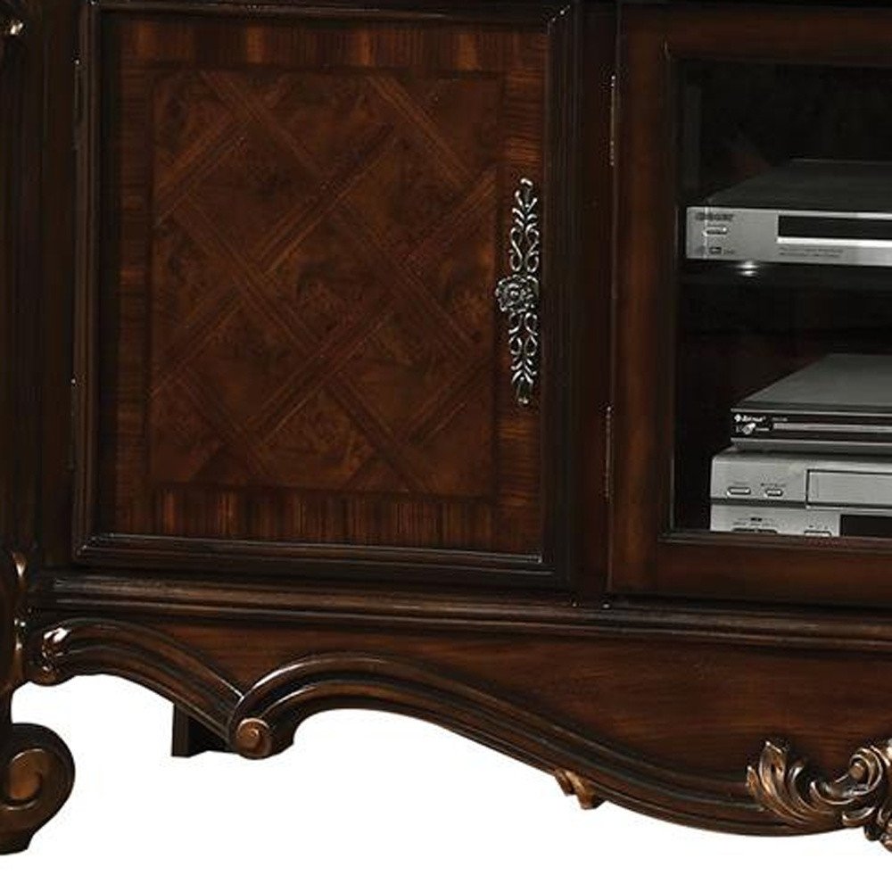 74" Dark Brown Solid Wood Enclosed Storage HomeRoots