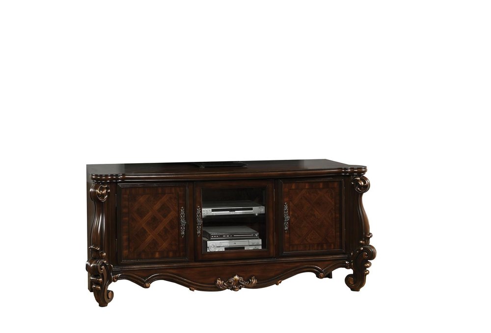 74" Dark Brown Solid Wood Enclosed Storage HomeRoots
