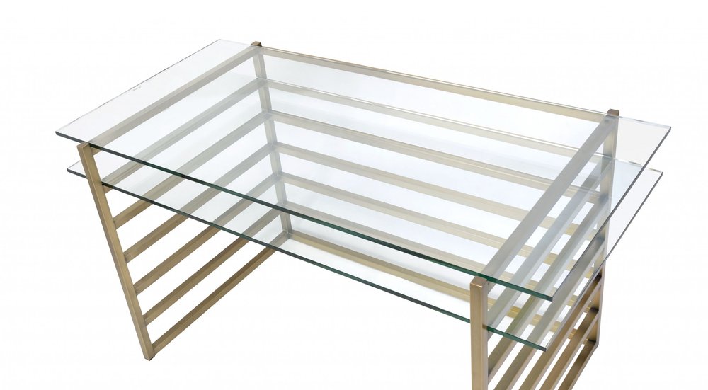 28" Clear and Gold Glass Mirrored HomeRoots