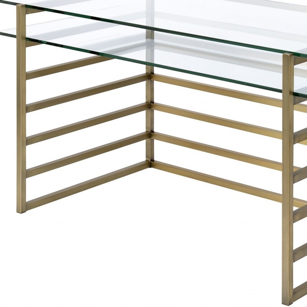 28" Clear and Gold Glass Mirrored HomeRoots