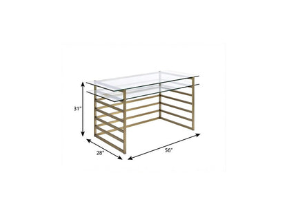 28" Clear and Gold Glass Mirrored HomeRoots