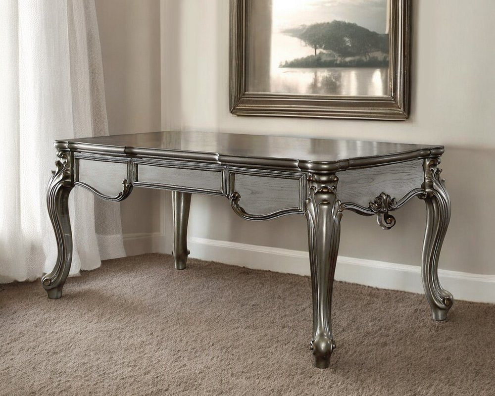 35" Silver Executive Desk HomeRoots