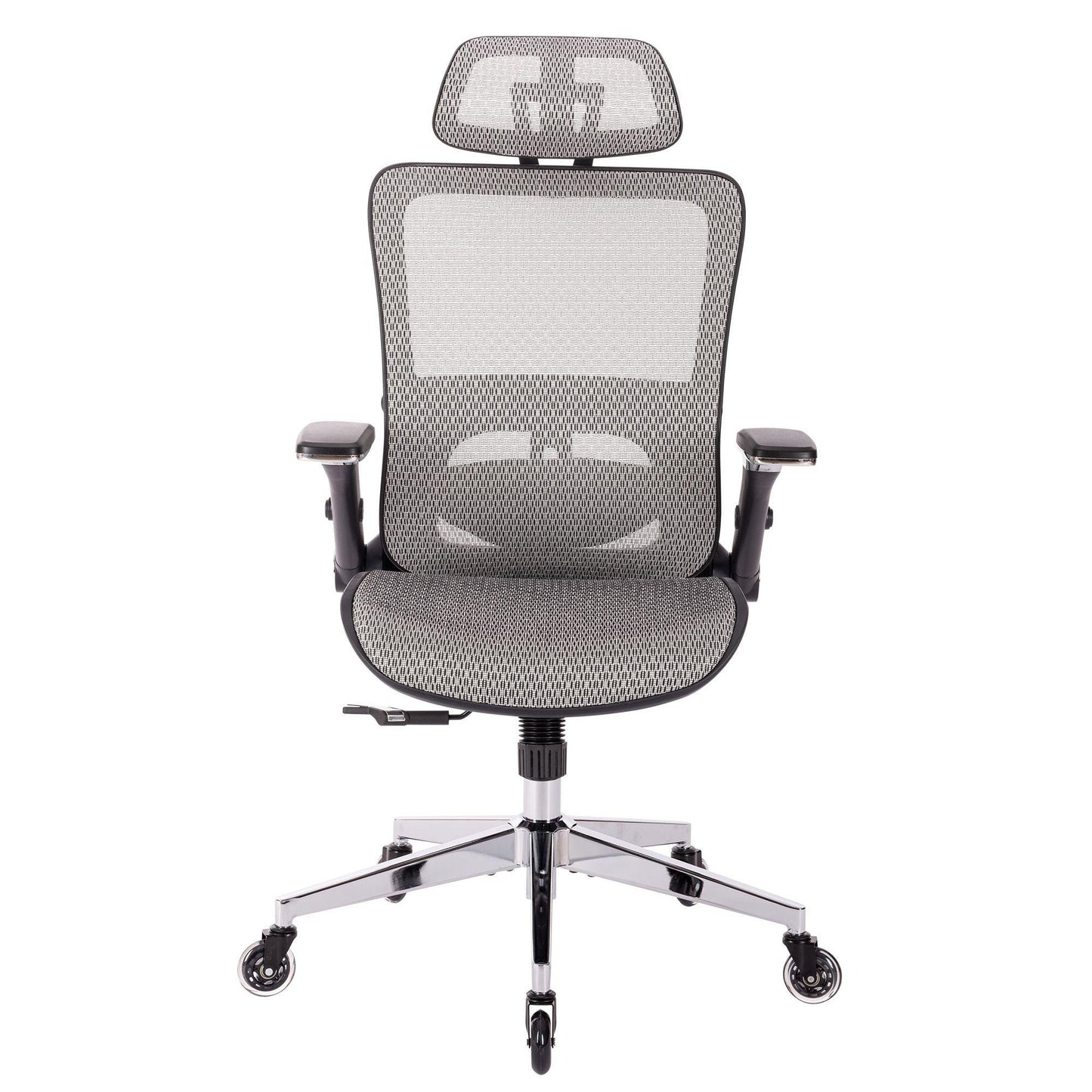 GREY Ergonomic Mesh Office Chair High Back - Adjustable Headrest with Flip-Up Arms - FurniFindUSA