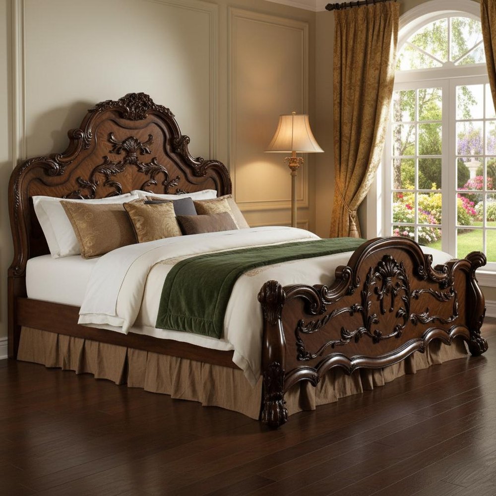 Brown Solid Wood Bed Frame HomeRoots