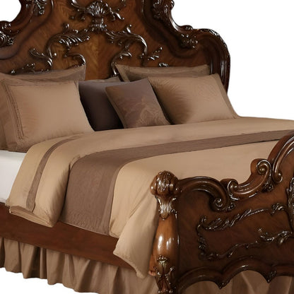 Brown Solid Wood Bed Frame HomeRoots