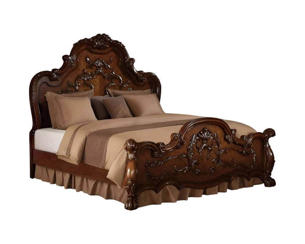 Brown Solid Wood Bed Frame HomeRoots