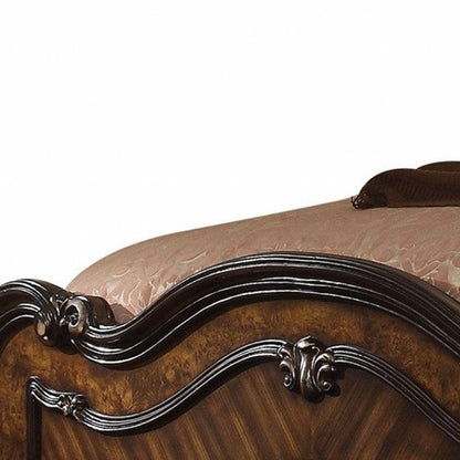 86" X 97" X 75" Cherry Oak Wood Poly Resin California King Bed - FurniFindUSA