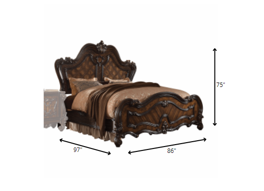 Dark Brown Solid Wood Bed Frame HomeRoots